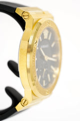 Versace Greca Logo Small Seconds Gold Black Leather VEVI00220 - Watches & Crystals