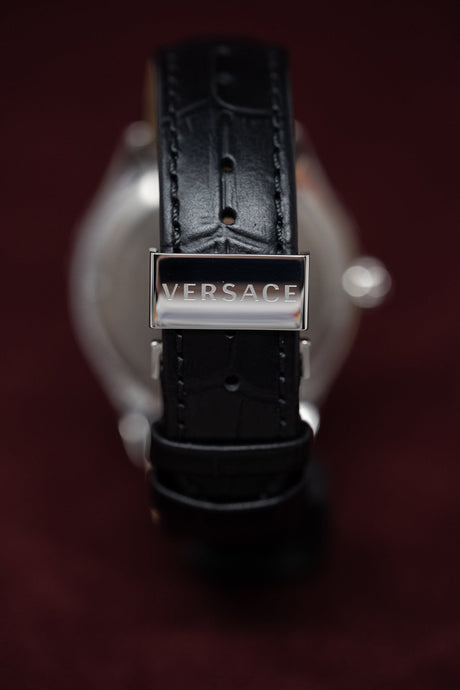 Versace Hellenyium Black Leather - Watches & Crystals