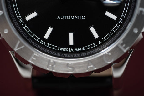 Versace Hellenyium Black Leather - Watches & Crystals