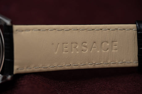 Versace Hellenyium Black Leather - Watches & Crystals