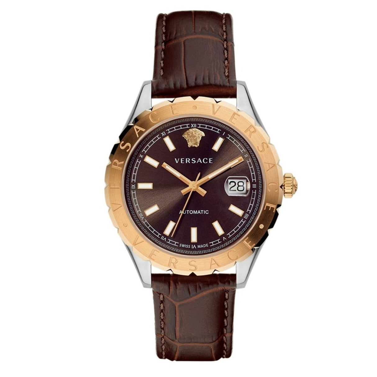 Versace Hellenyium Brown Leather - Watches & Crystals