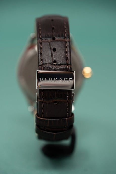Versace Hellenyium Brown Leather - Watches & Crystals