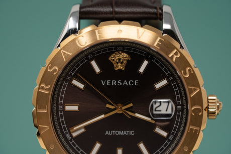 Versace Hellenyium Brown Leather - Watches & Crystals