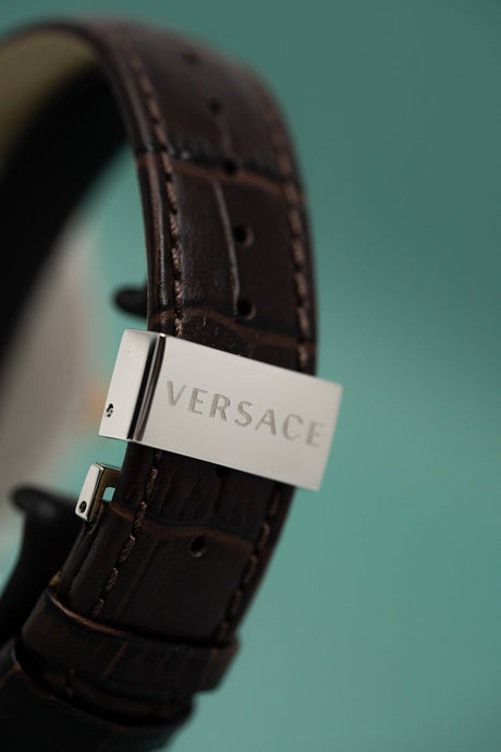 Versace Hellenyium Brown Leather - Watches & Crystals