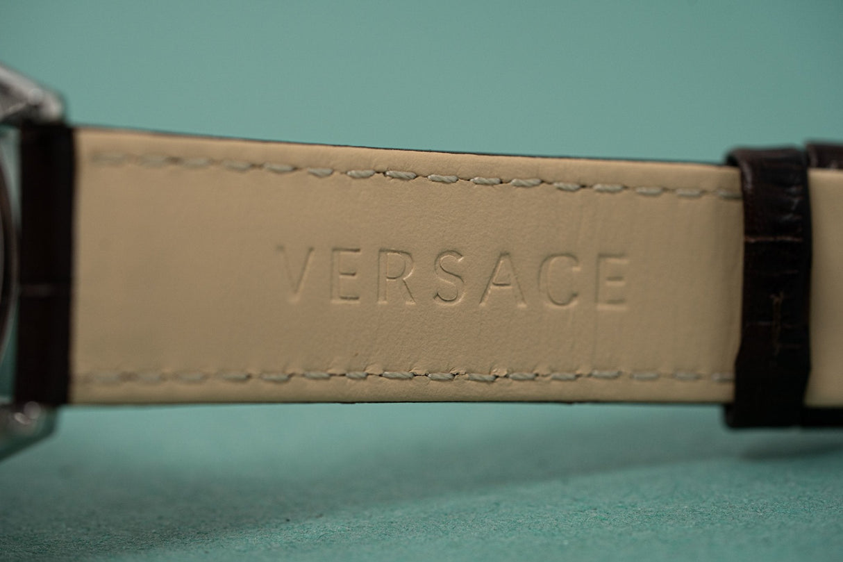 Versace Hellenyium Brown Leather - Watches & Crystals