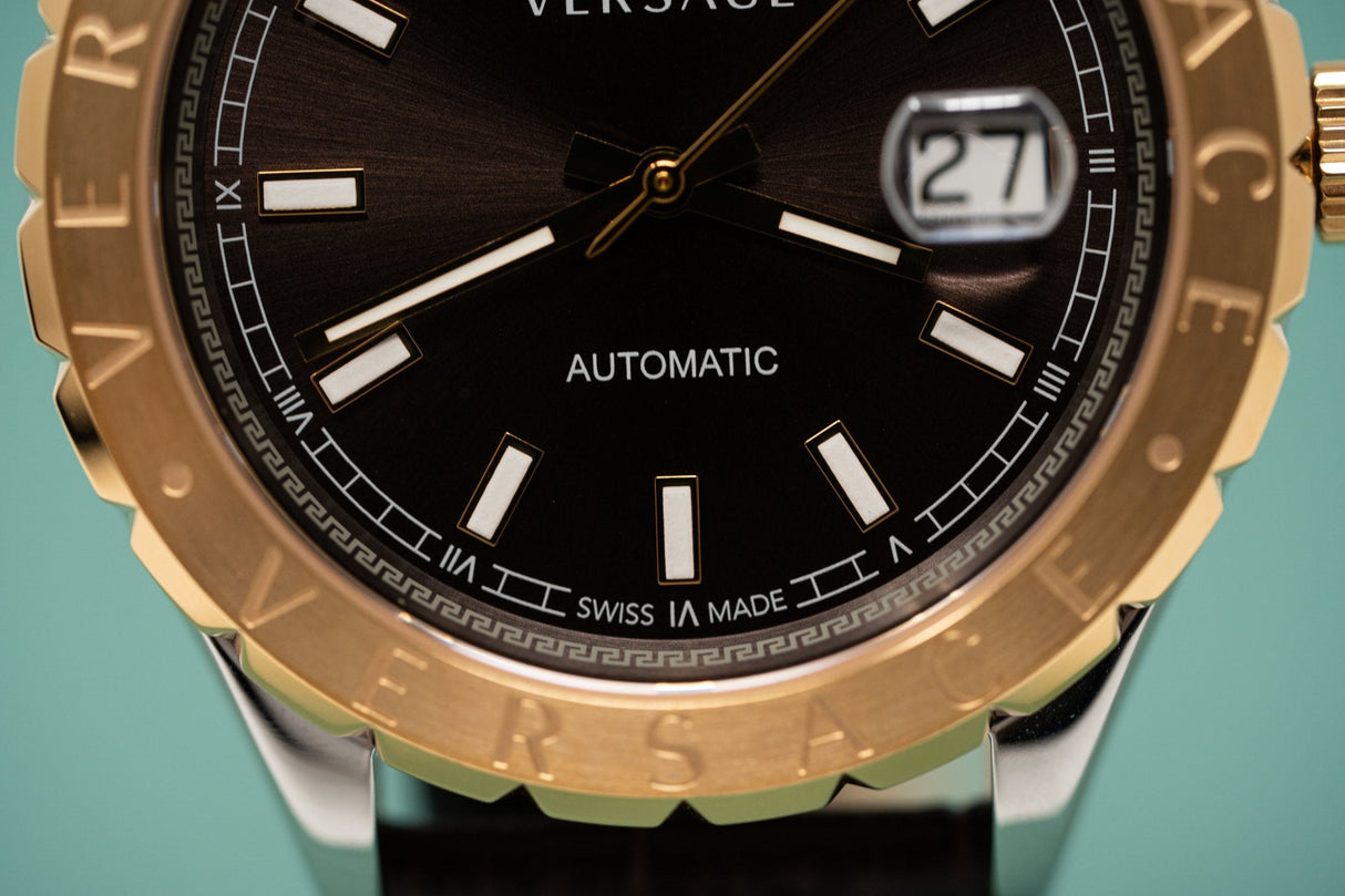 Versace Hellenyium Brown Leather - Watches & Crystals