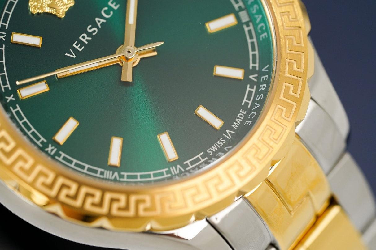 Versace Ladies Hellenyium Two-Tone Green V12050015 - Watches & Crystals