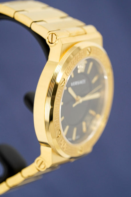 Versace Ladies Watch Greca Logo Gold Black VEVH00820 - Watches & Crystals