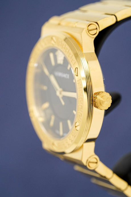 Versace Ladies Watch Greca Logo Gold Black VEVH00820 - Watches & Crystals