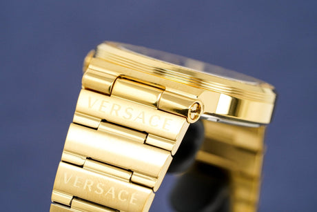Versace Ladies Watch Greca Logo Gold Black VEVH00820 - Watches & Crystals