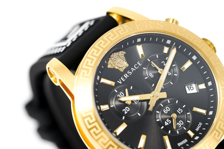 Versace Ladies Watch Sport Tech Chronograph Black Gold VEKB00422 - Watches & Crystals