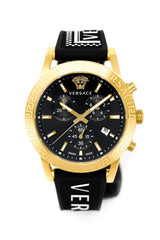 Versace Ladies Watch Sport Tech Chronograph Black Gold VEKB00422 - Watches & Crystals