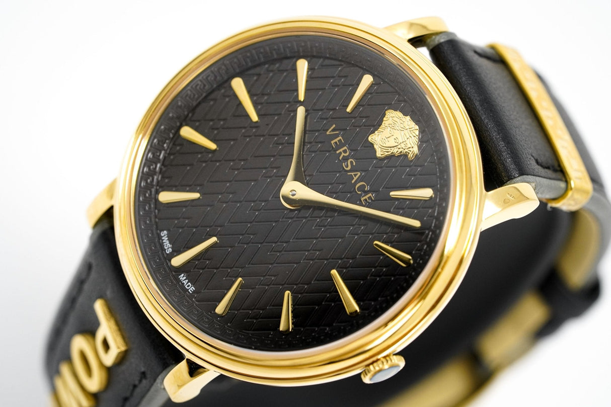 Versace Ladies Watch V-Circle Gold 'POWER' Black VBP040017 - Watches & Crystals