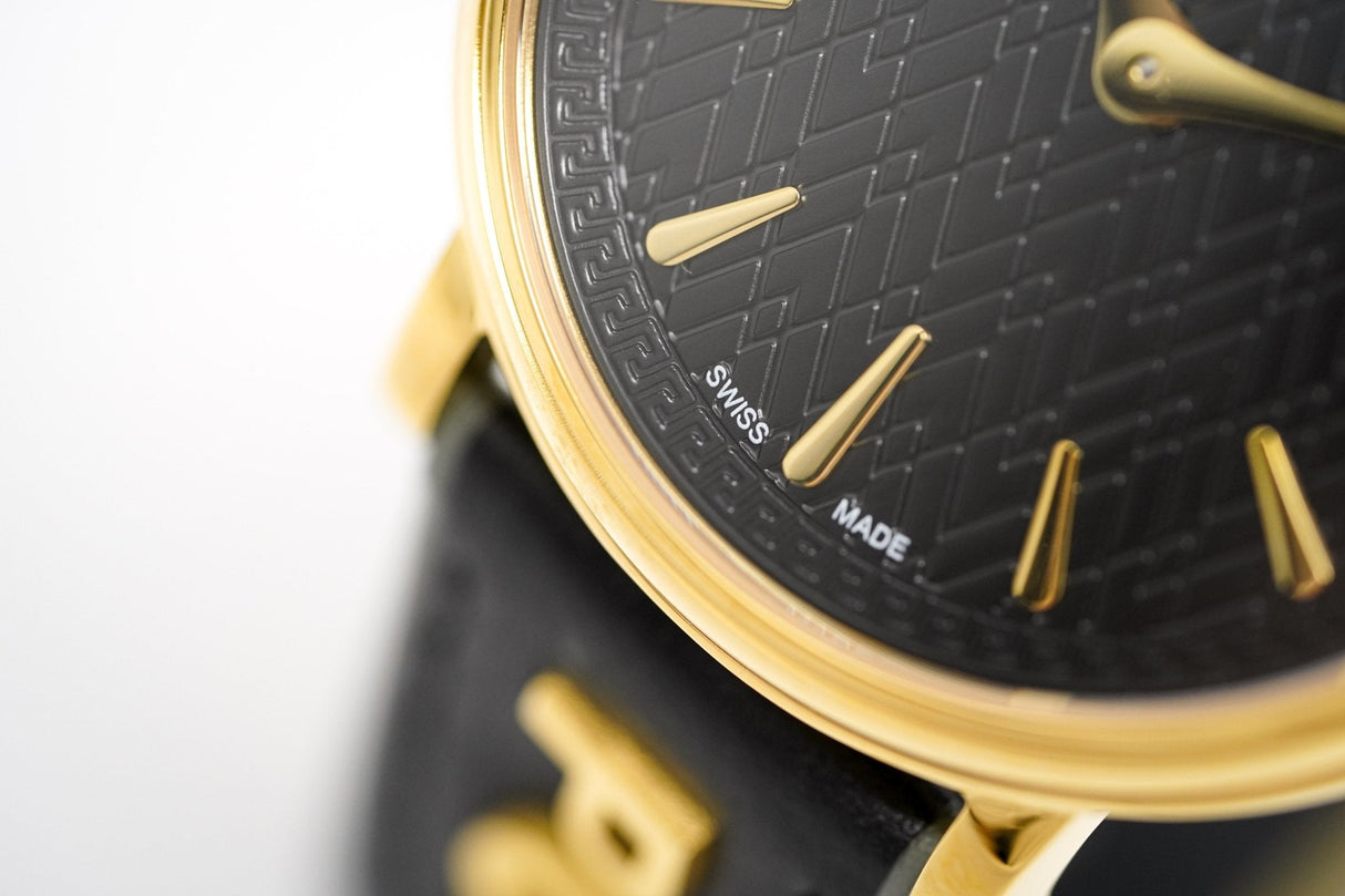 Versace Ladies Watch V-Circle Gold 'POWER' Black VBP040017 - Watches & Crystals