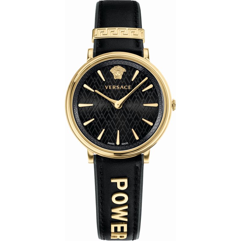 Versace Ladies Watch V-Circle Gold 'POWER' Black VBP040017 - Watches & Crystals