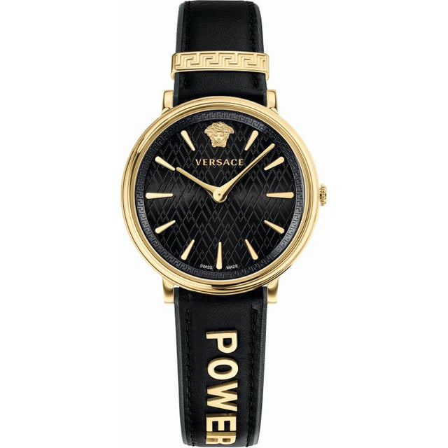 Versace Ladies Watch V-Circle Gold 'POWER' Black VBP040017 - Watches & Crystals