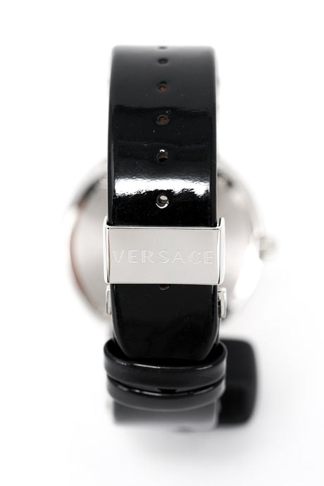 Versace Ladies Watch V Metal Patent Black VLC010014 - Watches & Crystals