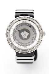 Versace Ladies Watch V Metal Patent Black VLC010014 - Watches & Crystals