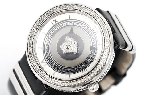 Versace Ladies Watch V Metal Patent Black VLC010014 - Watches & Crystals