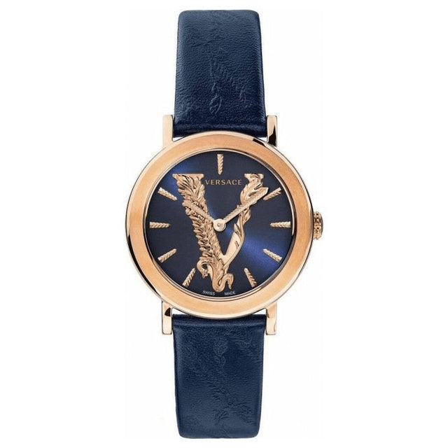 Versace Ladies Watch Virtus IP Rose Gold Blue VEHC00419 - Watches & Crystals