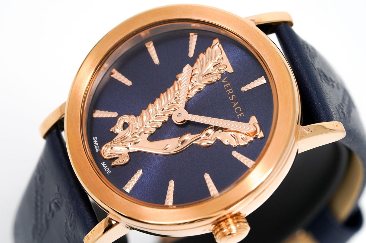 Versace Ladies Watch Virtus IP Rose Gold Blue VEHC00419 - Watches & Crystals