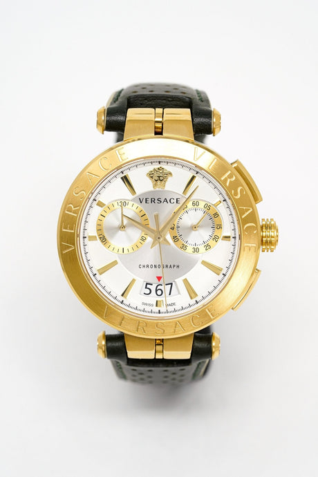 Versace Men's Chronograph Watch Aion Gold Green VBR020017 - Watches & Crystals