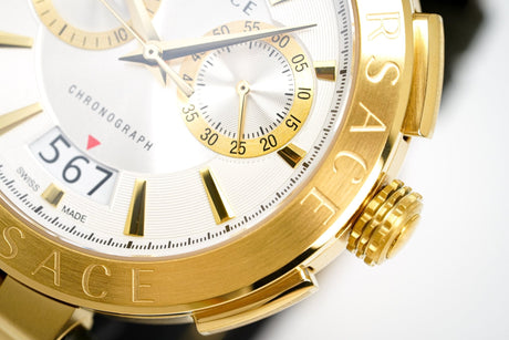 Versace Men's Chronograph Watch Aion Gold Green VBR020017 - Watches & Crystals