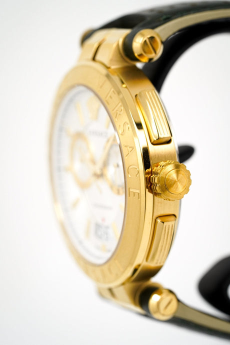 Versace Men's Chronograph Watch Aion Gold Green VBR020017 - Watches & Crystals