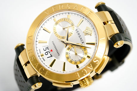 Versace Men's Chronograph Watch Aion Gold Green VBR020017 - Watches & Crystals