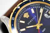Versace Men's Watch Hellenyium GMT Blue Leather V11080017 - Watches & Crystals