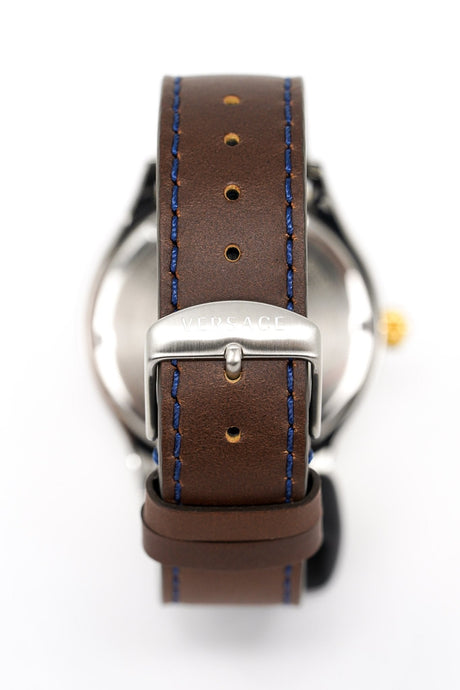 Versace Men's Watch Hellenyium GMT Blue Leather V11080017 - Watches & Crystals