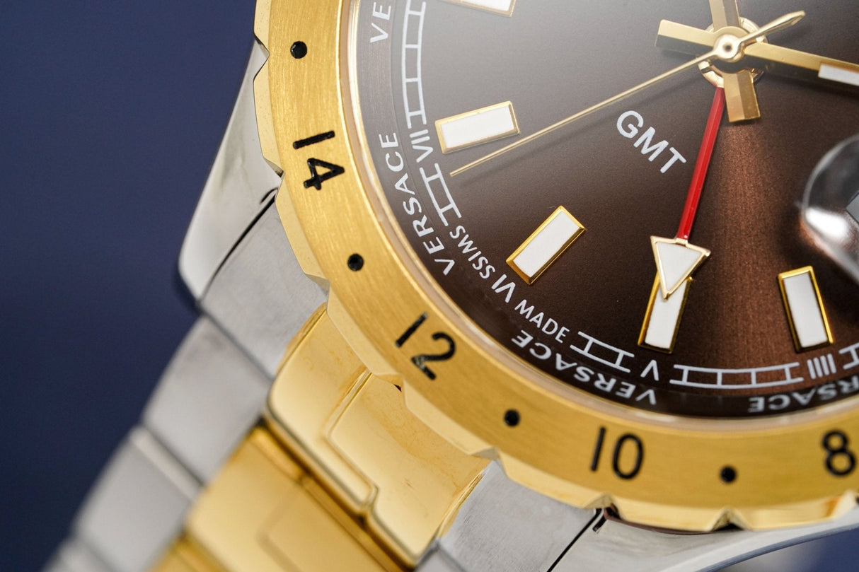 Versace Men's Watch Hellenyium GMT Two-Tone Brown V11040015 - Watches & Crystals