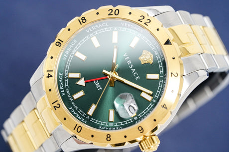 Versace Men's Watch Hellenyium GMT Two-Tone Green V11050015 - Watches & Crystals