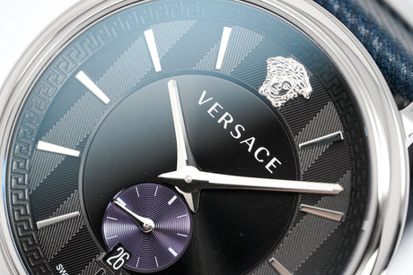 Versace Men's Watch V-Circle Small Seconds Blue VEBQ01018 - Watches & Crystals