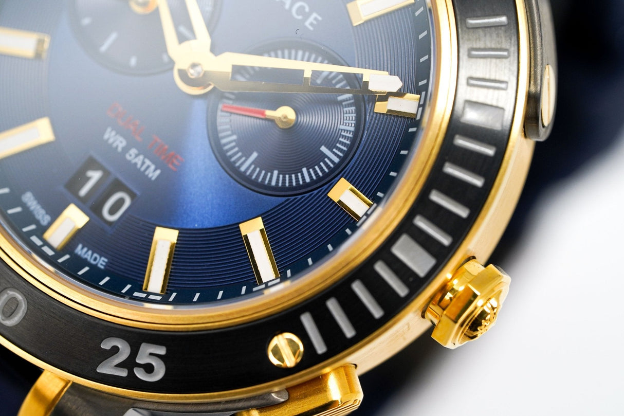 Versace Men's Watch V-Extreme Pro Dual Time Blue VCN010017 - Watches & Crystals