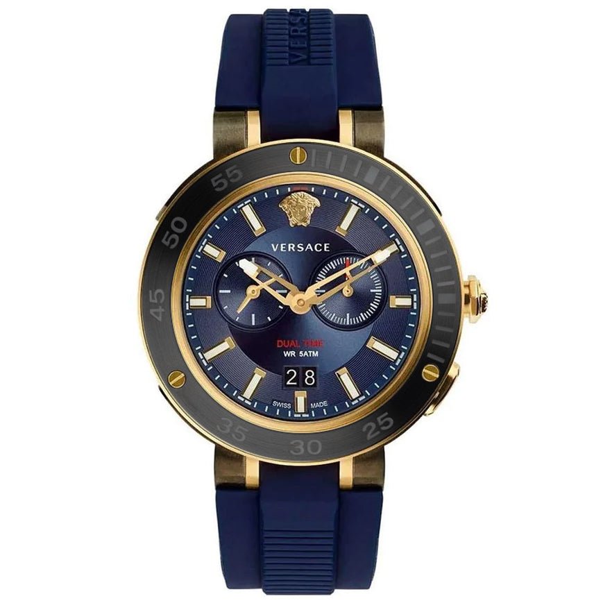 Versace Men's Watch V-Extreme Pro Dual Time Blue VCN010017 - Watches & Crystals