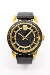 Versace Men's Watch Viamond Gold Black Leather VEPO00320 - Watches & Crystals