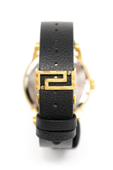 Versace Men's Watch Viamond Gold Black Leather VEPO00320 - Watches & Crystals