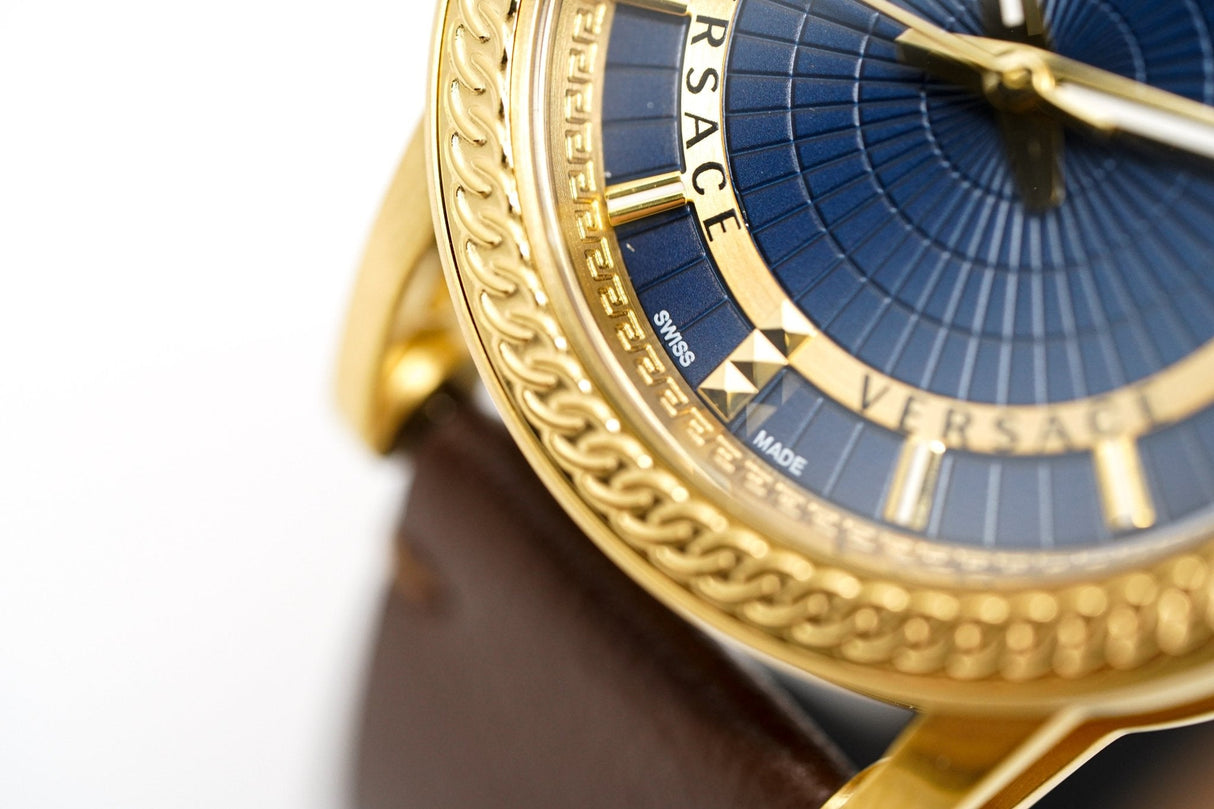 Versace Men's Watch Viamond Gold Brown Leather VEPO00220 - Watches & Crystals