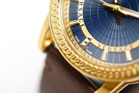 Versace Men's Watch Viamond Gold Brown Leather VEPO00220 - Watches & Crystals