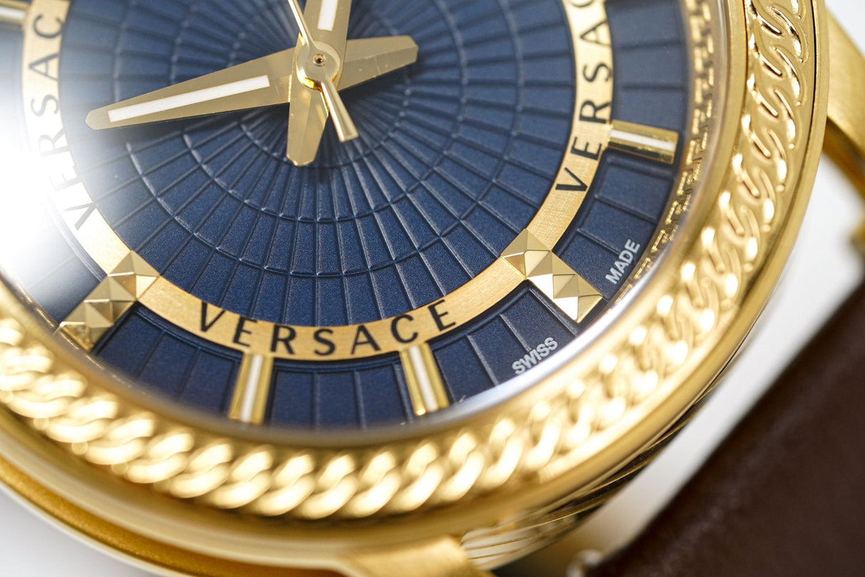 Versace Men's Watch Viamond Gold Brown Leather VEPO00220 - Watches & Crystals