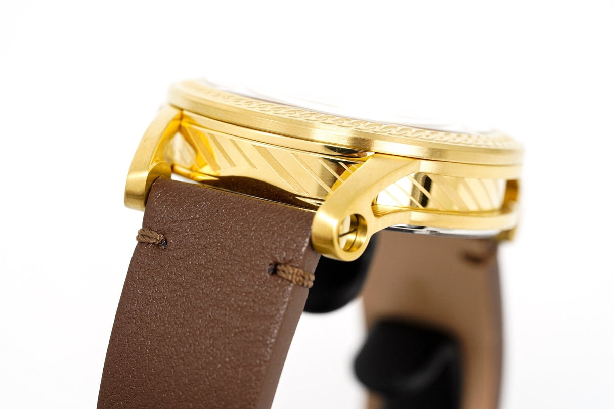 Versace Men's Watch Viamond Gold Brown Leather VEPO00220 - Watches & Crystals