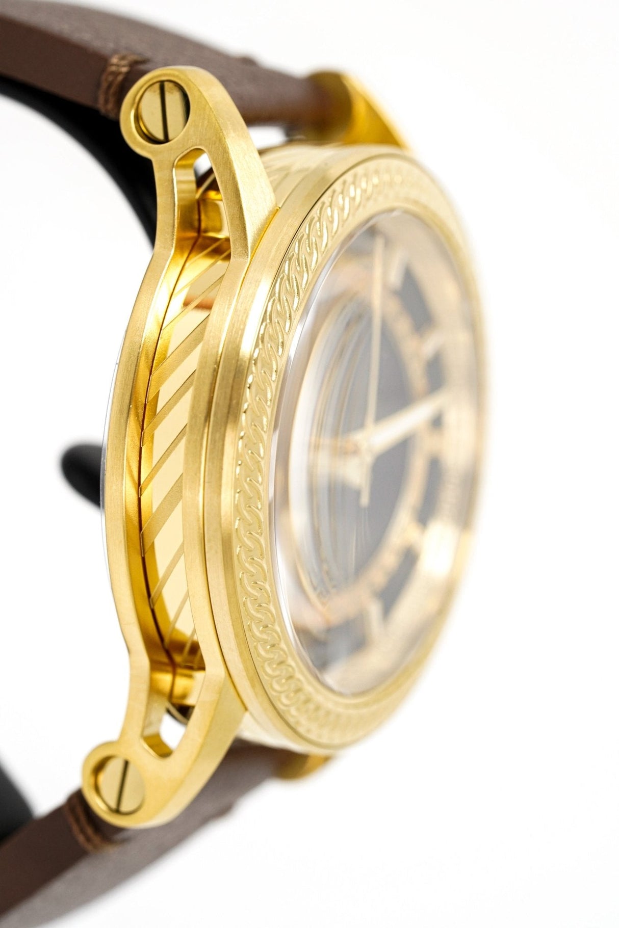 Versace Men's Watch Viamond Gold Brown Leather VEPO00220 - Watches & Crystals