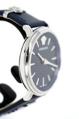 Versace V-Circle 38mm Blue Silver VE8104222 - Watches & Crystals