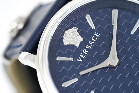 Versace V-Circle 38mm Blue Silver VE8104222 - Watches & Crystals