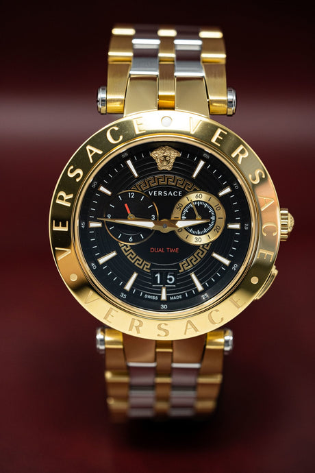 Versace V-Race GMT IP Gold - Watches & Crystals