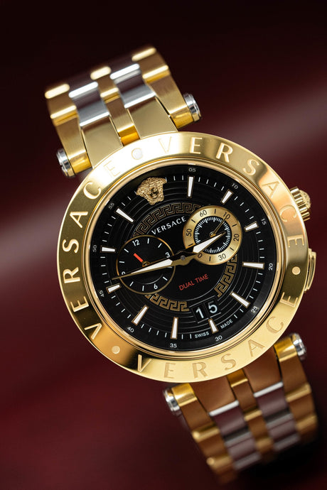 Versace V-Race GMT IP Gold - Watches & Crystals