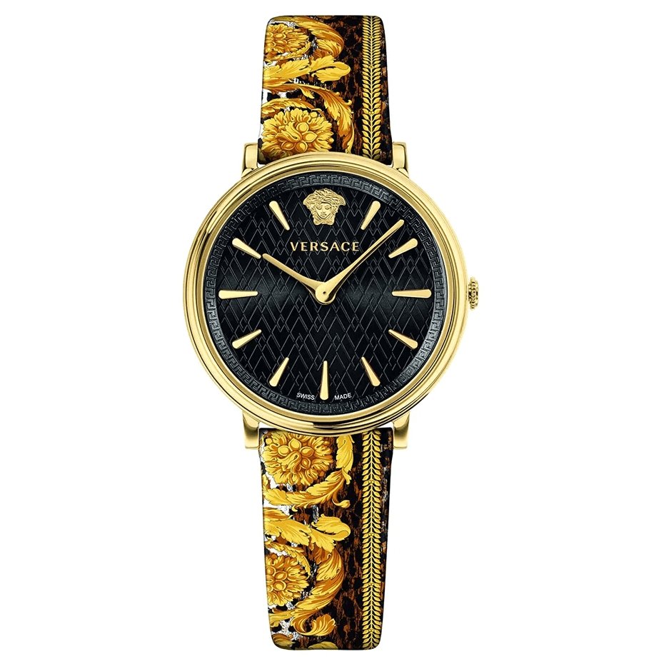 Versace Watch V-Circle 38mm Black Gold VBP130017 - Watches & Crystals