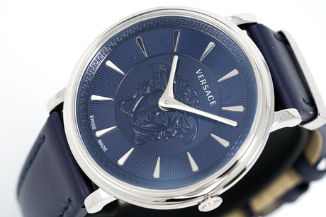 Versace Watch V-Circle 38mm Blue VE8101619 - Watches & Crystals